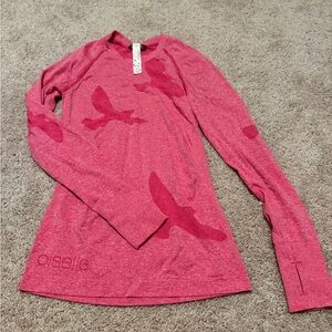 Oiselle Flyte Long Sleeve Running Top - Hot Pink - Size XS